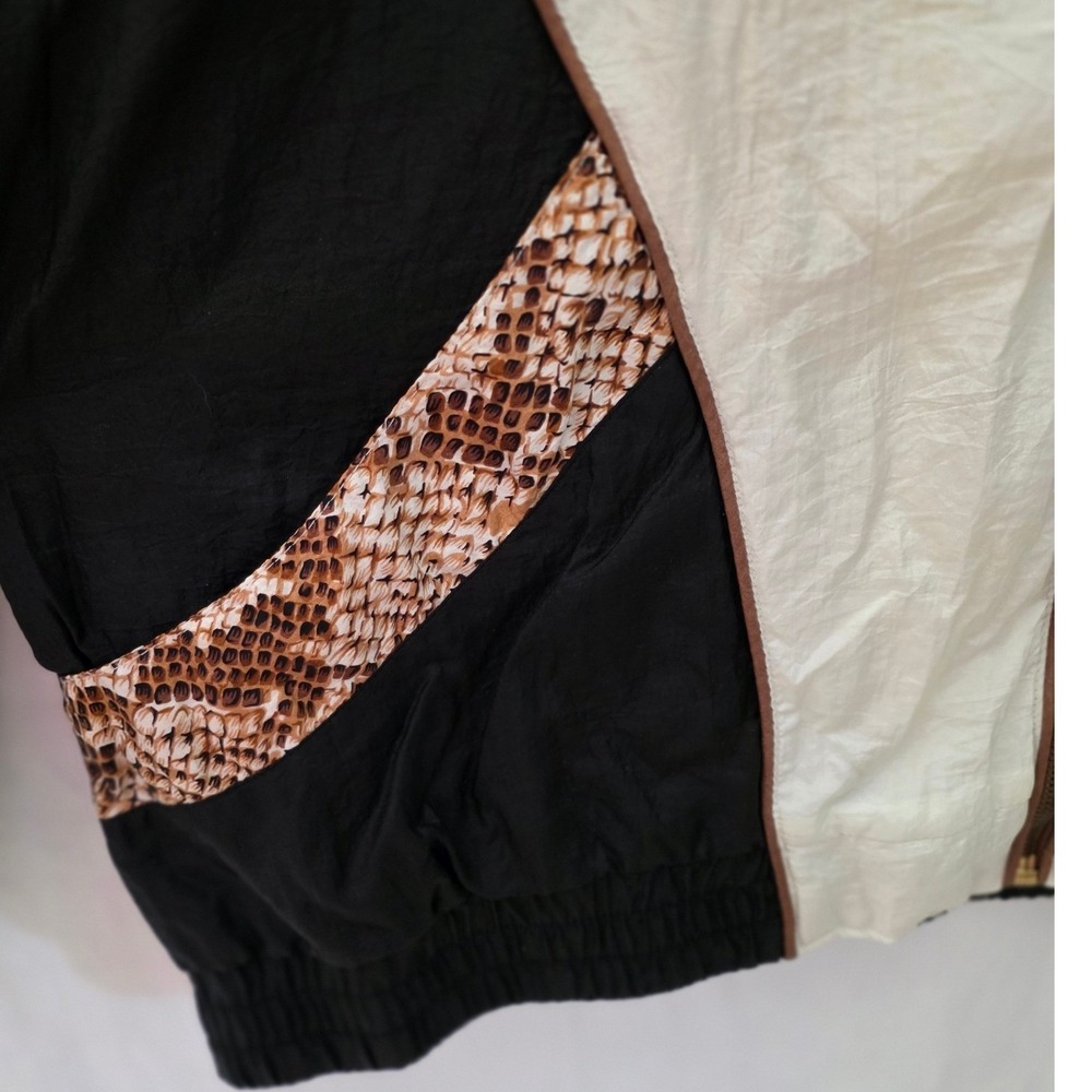 Active Frontier Vintage Snakeskin Colorblock Windbreaker XL 80s-90s Track Jacket - Picture 5 of 9